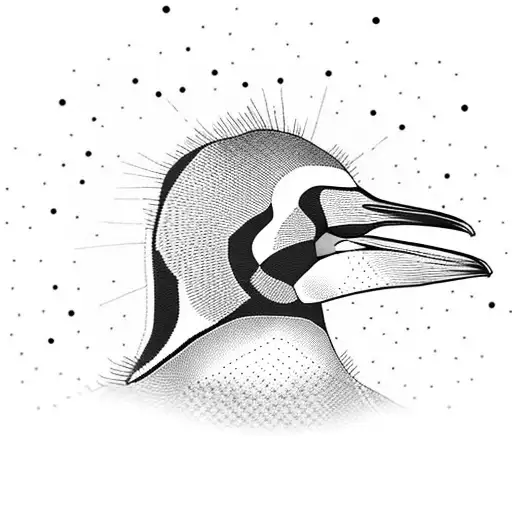 King Penguin Sideways Gemometric Designs