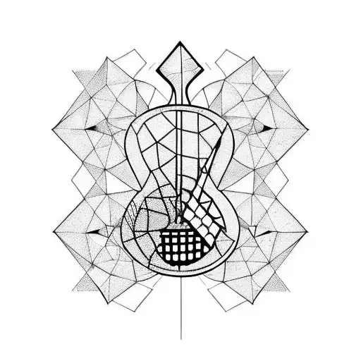 Rhombus With Music Guitar