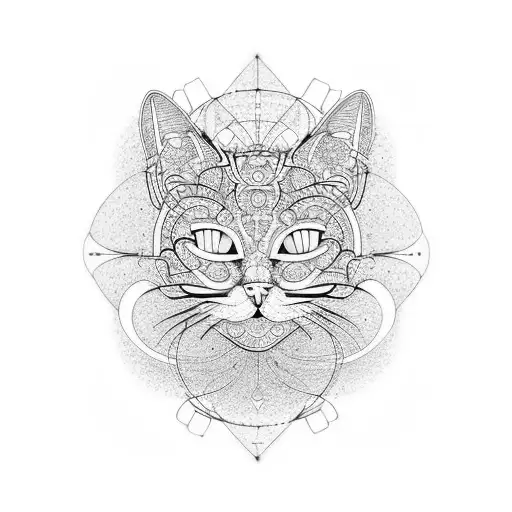 An Intricate Circuit Board Design With A Cat Silhouette Incorporated
