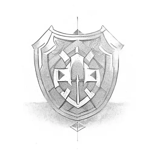 Medival Shield With A Healthcare Symbol