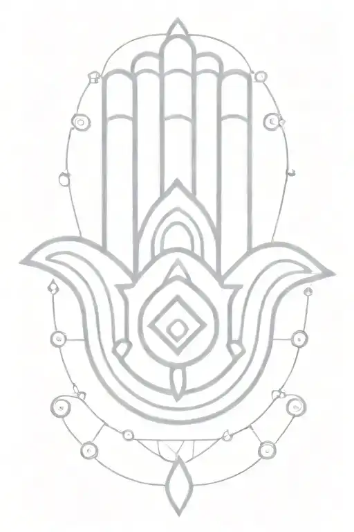 Hamsa Symbol Five Fingers