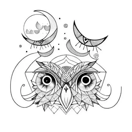 Moon With Owl