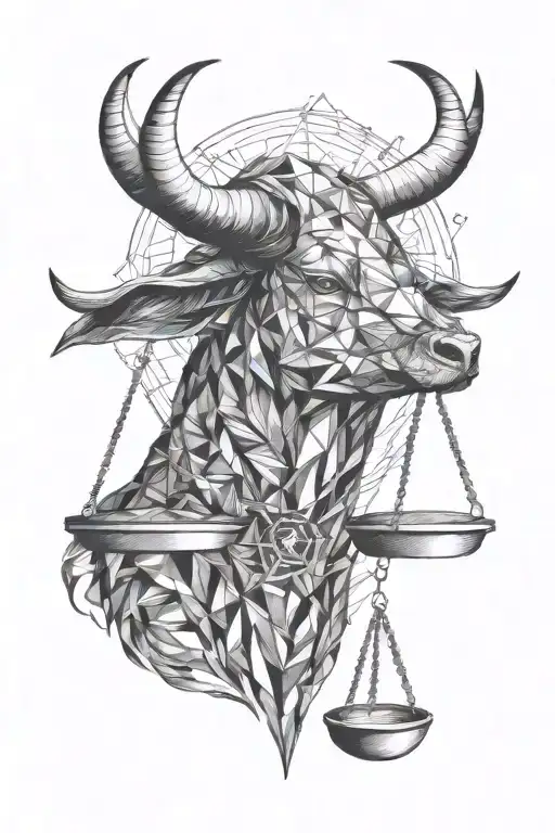 Scale Of Justice With Taurus Zodiac Sign Incorporated