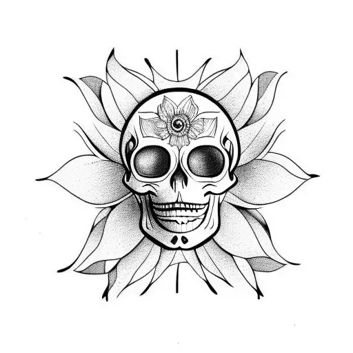 Sunflower Skull