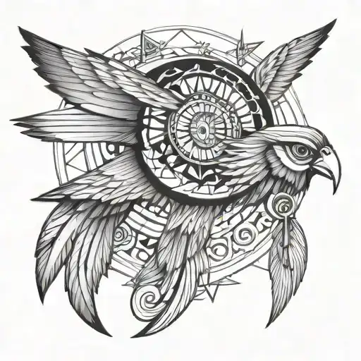 Bird Flying And Ojo De Horus