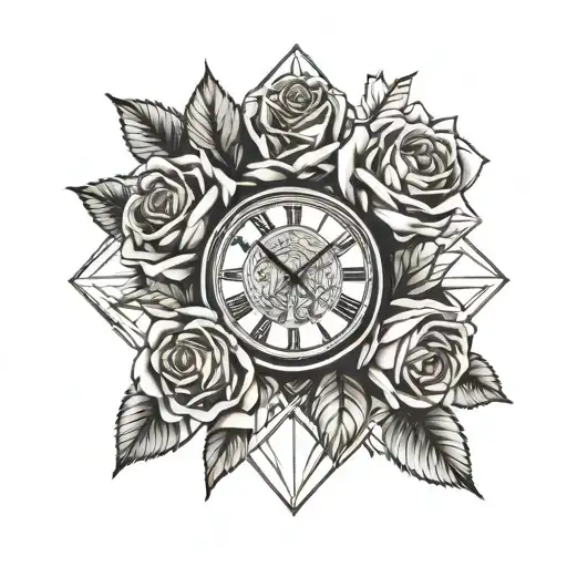 Roses And Rolex Clock
