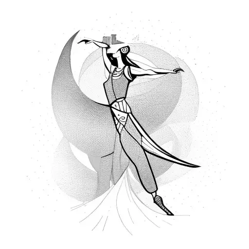 Silhouette Of A Female Dancer In Luis Rojo Style