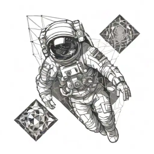 Astronaut With Light Coming From Cracked Helmet Glass