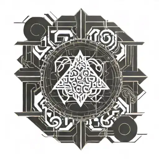 Stoic Symbol Combined Together With Galois Theory Equations Forming The Shape