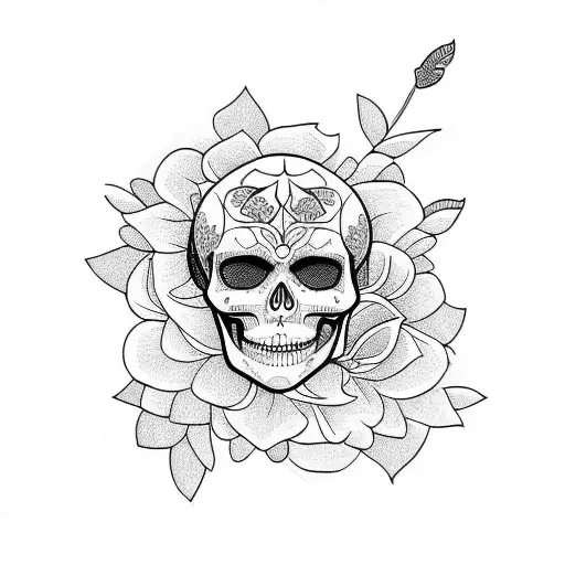 Skeleton With Flower