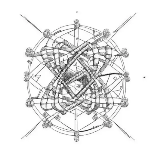 A Minimalist Tattoo Of A Dna Molecule Intertwined With A Mathematical Equation