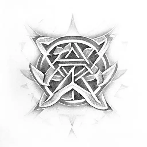 Valknut Symbol Inlaid In Band