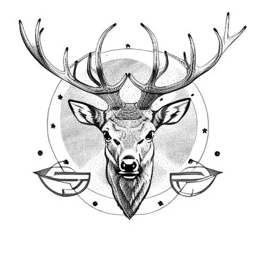 Elk With Celtic Symbols
