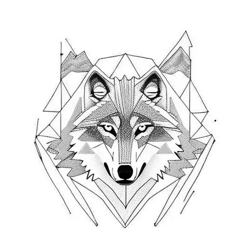 Wolf With Mountains And Lake