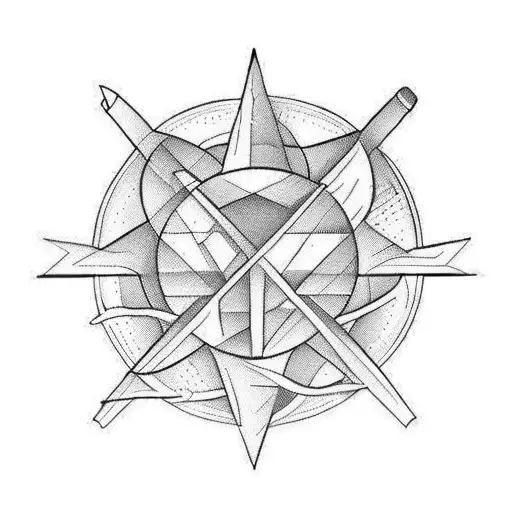 Travel Adventure Themed Tattoo With Initials Hmm