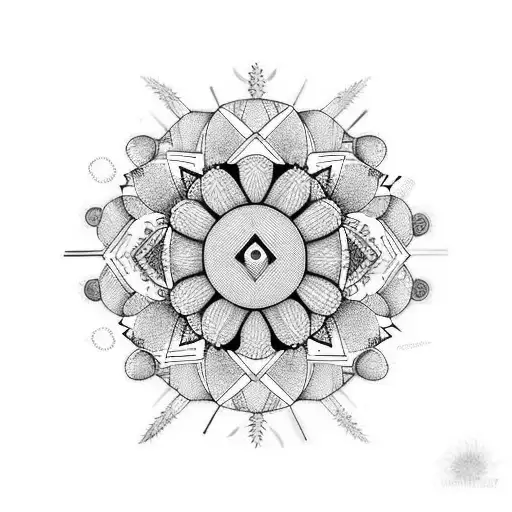 Peyote Cactus Above View Colourful