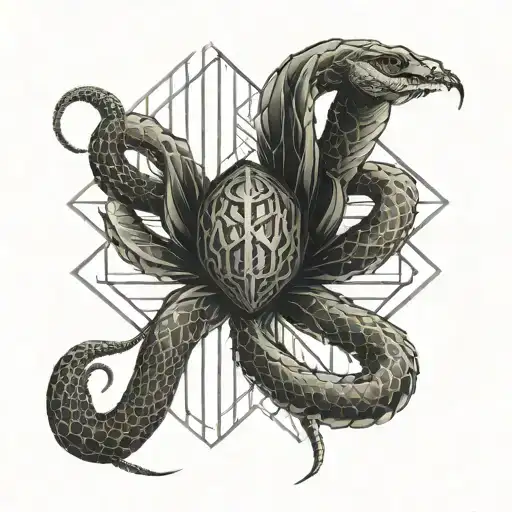 Snake Spider Hybrid Creature Combining Elements