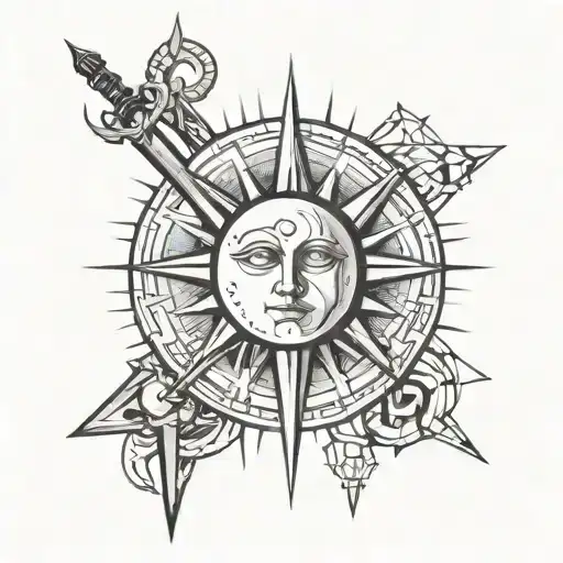 Sun And Moon And Sword And Brain Futuristic