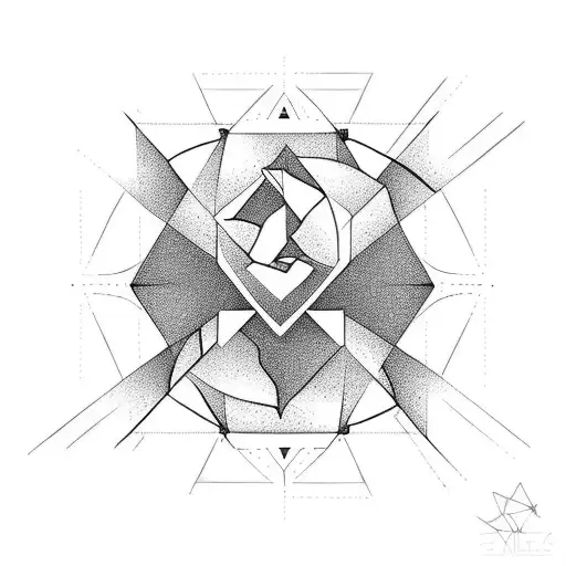 Blackout Deltoid And Upper Arm Tattoo With Geometric Negative Space Design