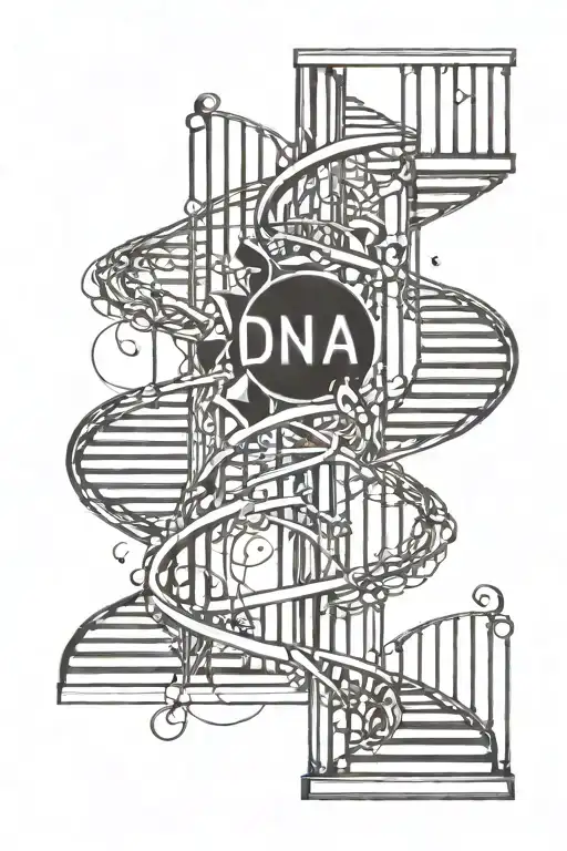 Dna Strand Staircase With Kids Initials
