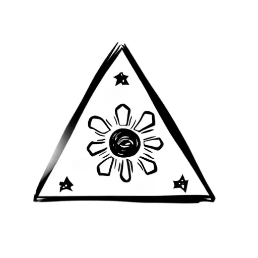 A Perfect Triangle With An Sun In The Middle