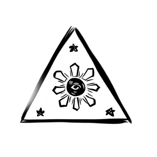 A Triangle With An Sun In The Middle