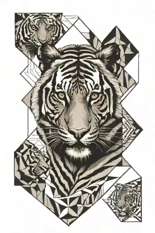 Railroad And Bengal Tiger Head