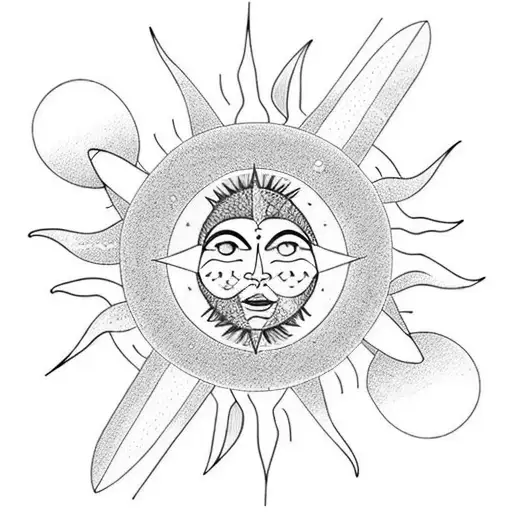 Sun With Tear Drop Underneath