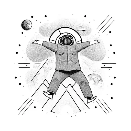 A Man Falling From The Planet