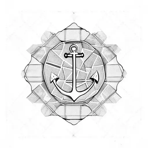 Anchor Roses Blue Plaid