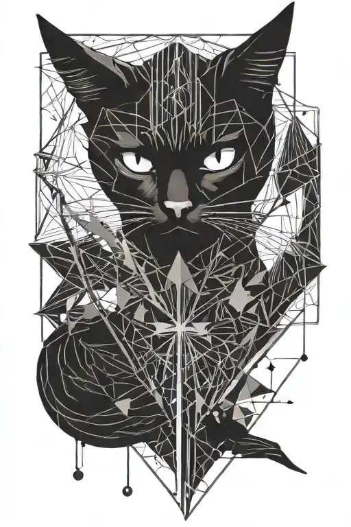 Black Cat Playing With Bat