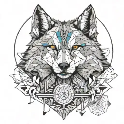 Wolf And Libra Scale Intertwined