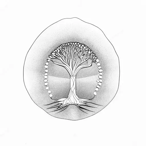 Tree Of Life Growing Out Of A Globe Seed