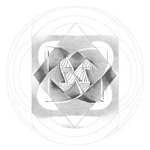 Yin Yang Black And White Thin Lines Triangle