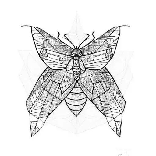 Moth With Geometric Shapes