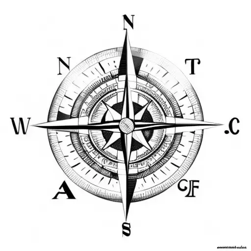 Compass And The Letters O And N
