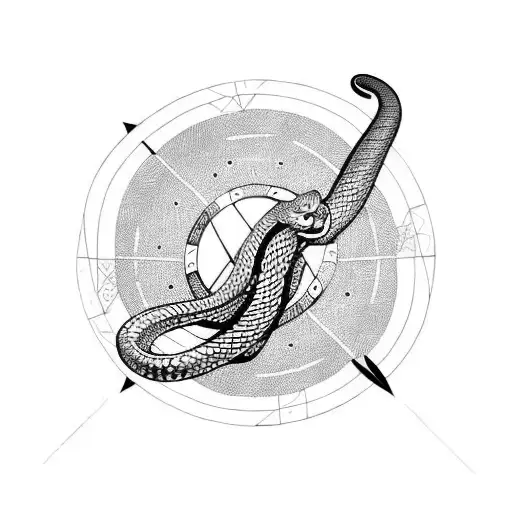 Snake In A Circle With Arrows