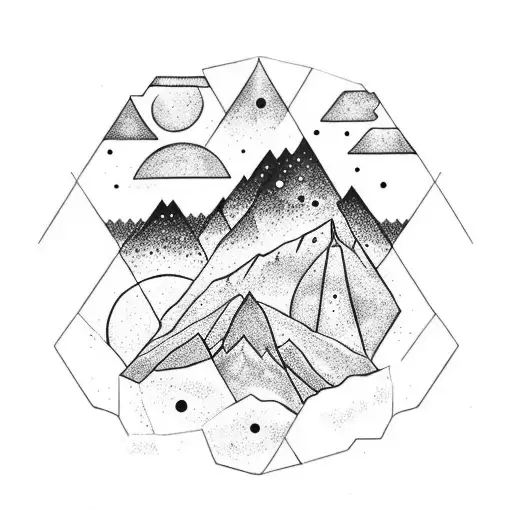 Mountains And Galaxy