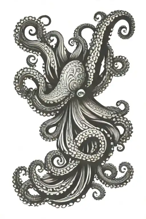 Octopus And Sea Wave