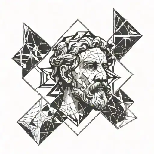 Tattoo White Background Minimalism Fine Lines Caesar Socrates Garcia Lorca Geometry Geometric Shapes