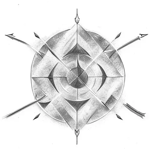 Arrow With Green And Purple