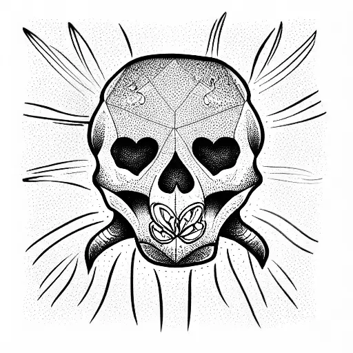 Skull And Magic Mushrooms