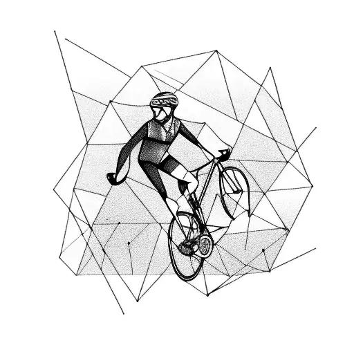 Cyclist On A Mountain