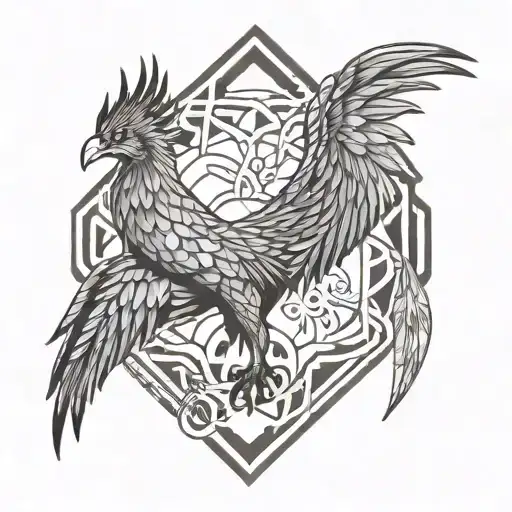 A Phoenix Rising From The Ashes To Symbolize Your Resilience And Strength After Losing Your Dad