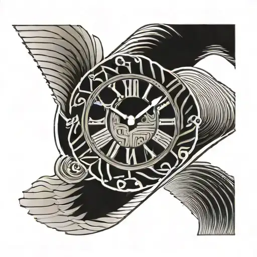 Japanese Waves And Roman Numeral Clock