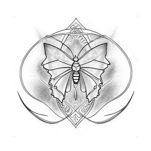 Butterfly With Aquarius Symbol