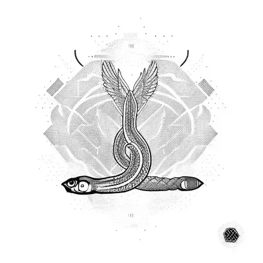 A Falcon Carrying A Snake