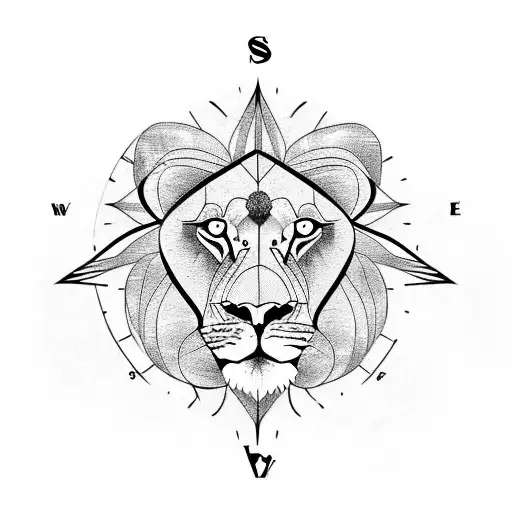 Lion With Compass