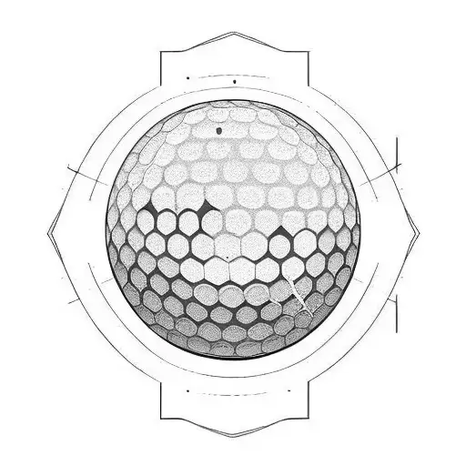 A Minimalist Golf Ball On A Tee With A Strategic Path Leading To The Hole