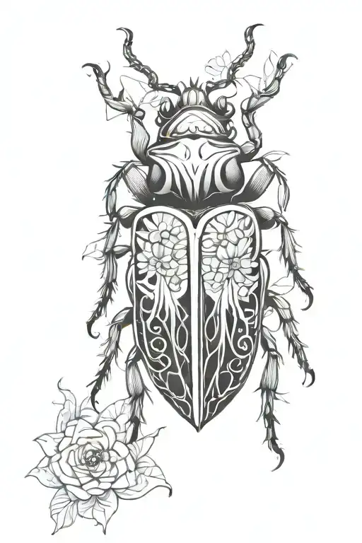 Beetle Floral Gothic Inspired
